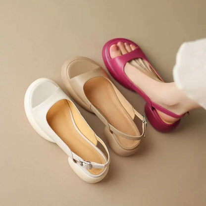 Ava Platform Sandals – Women’s Low Heel Open-Toe Slip-Ons