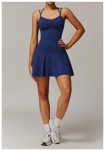 Gym Jumpsuits Women's Fitness Suit Short Sets Sports Overalls for Woman Tracksuit Yoga Clothing Workout Sportswear Short Skirt